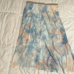 Blue multicolor skirt medium midi length